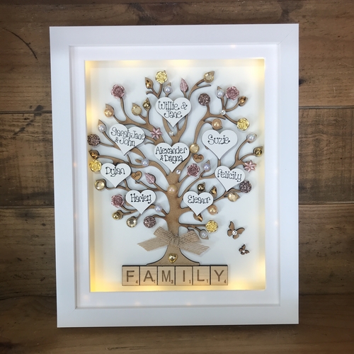 Large LED “ floral ” family tree frame