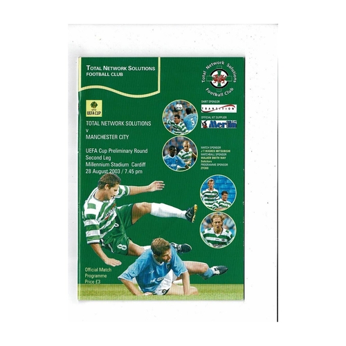 Total Network Solutions v Manchester City UEFA Cup Football Programme 2003/04