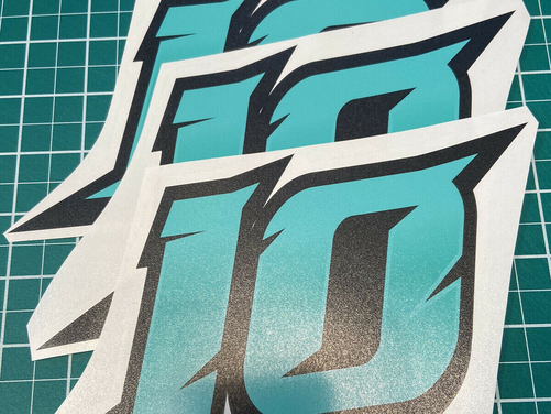 3 X Custom Racing Numbers - Vinyl Stickers / Decals