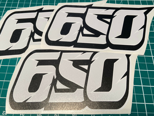3 X Custom Racing Numbers - Vinyl Stickers / Decals