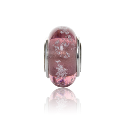 Plum Cremation Glass Charm Bead
