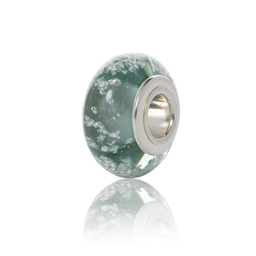 Seafoam Cremation Glass Charm Bead