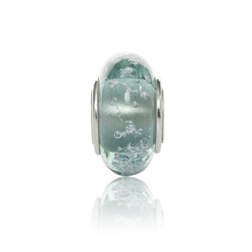 Seafoam Cremation Glass Charm Bead