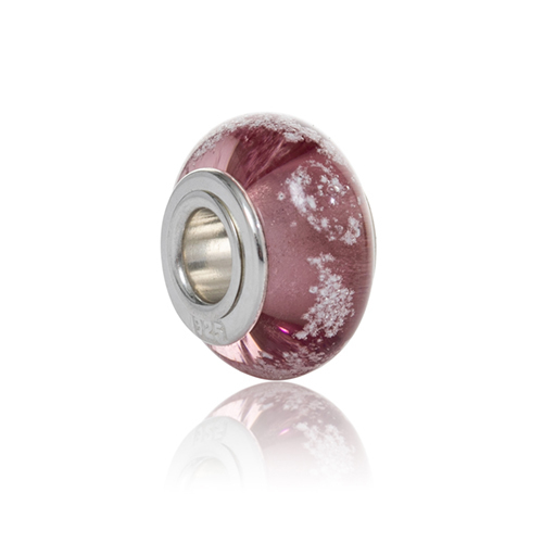 Plum Cremation Glass Charm Bead