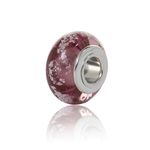 Plum Cremation Glass Charm Bead