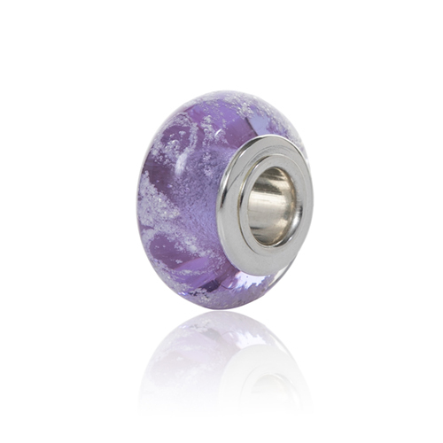 wisteria Cremation Glass Charm Bead