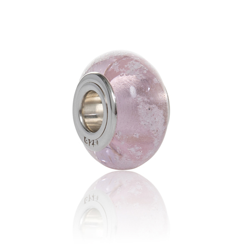 Blush Cremation Glass Charm Bead