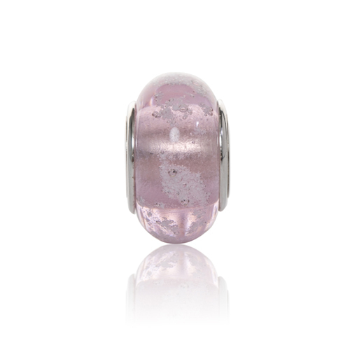 Blush Cremation Glass Charm Bead