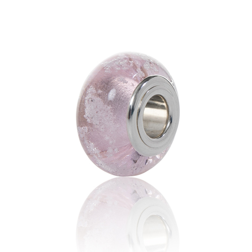 Blush Cremation Glass Charm Bead