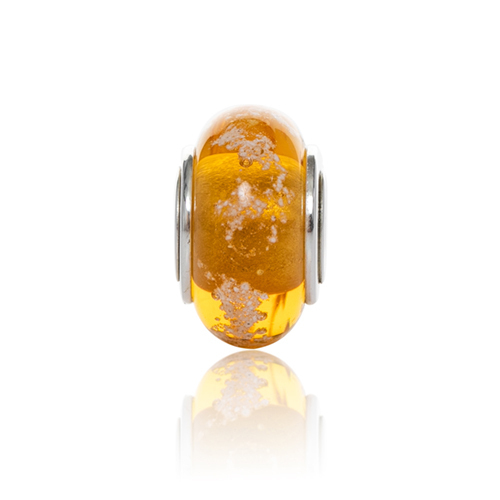 Honey Cremation Glass Charm Bead