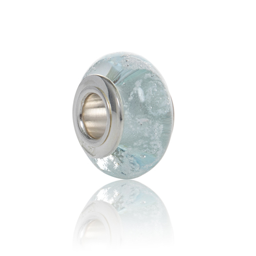Raindrop Cremation Glass Charm Bead