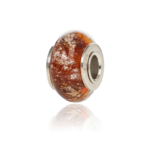 Amber Cremation Glass Charm