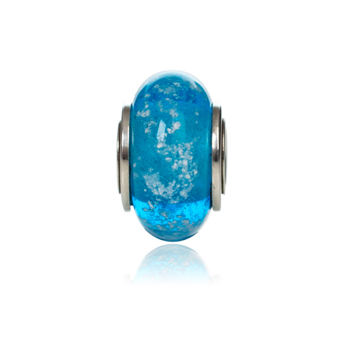 Aqua Cremation Glass Charm
