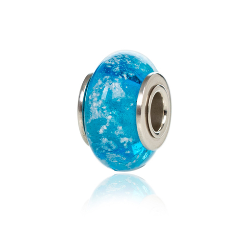 Aqua Cremation Glass Charm