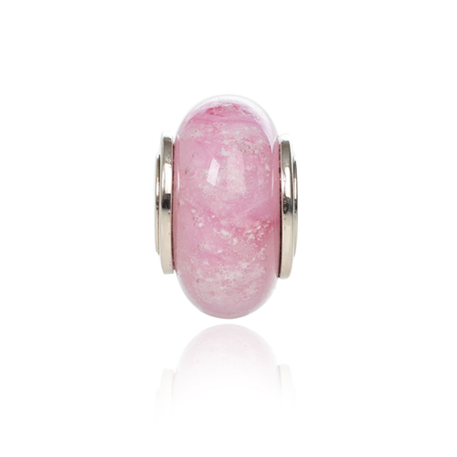 Pink Cremation Glass Charm Bead