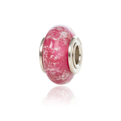 Cranberry Cremation Glass Charm Bead