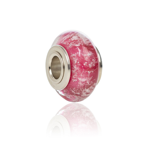 Cranberry Cremation Glass Charm Bead
