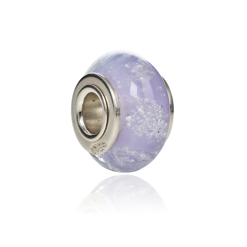 Lilac cremation Glass Charm Bead