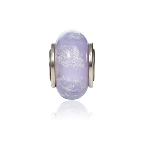 Lilac cremation Glass Charm Bead