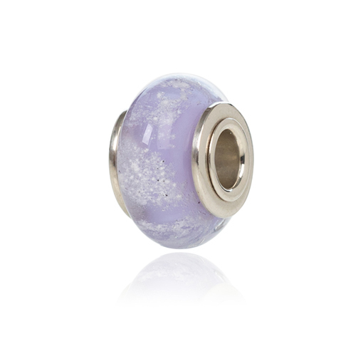 Lilac cremation Glass Charm Bead