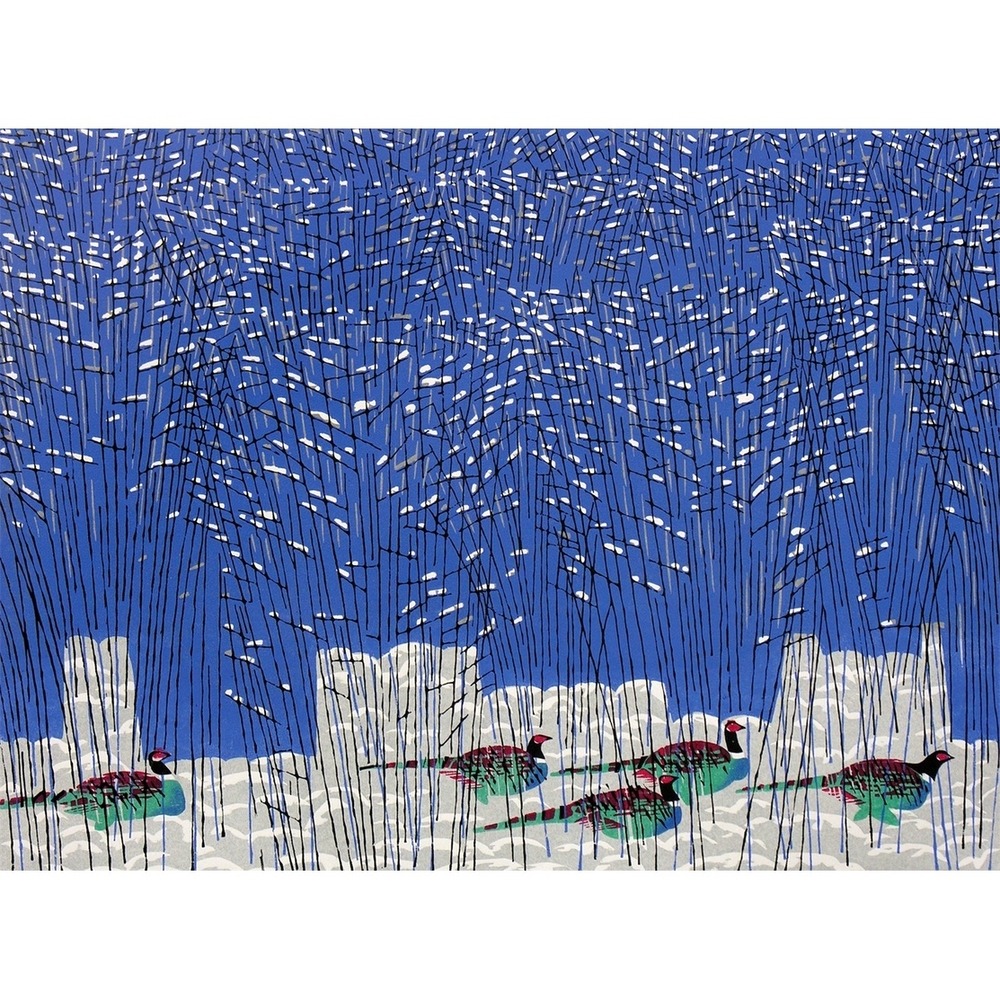 Graceful Snow ( Original woodblock print)