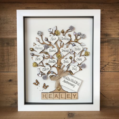 Large “ floral “ family tree frame