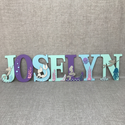 Personalised Mermaid Name Letters – Girls Bedroom & Nursery Wall Decor
