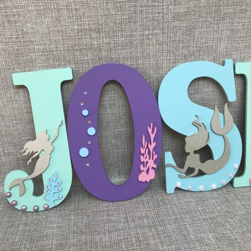 Personalised Mermaid Name Letters – Girls Bedroom & Nursery Wall Decor