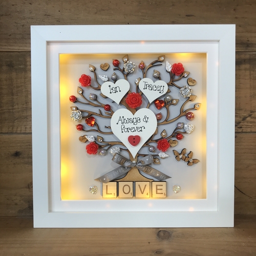 Personalised Engagement Frame with Names & Date – Tree Keepsake Gift
