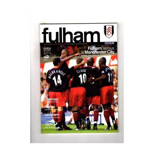 Fulham Home Football Programmes