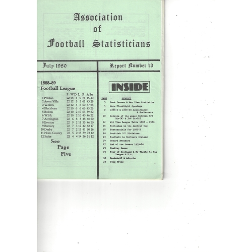 The Association of Football Statisticians Report No. 13