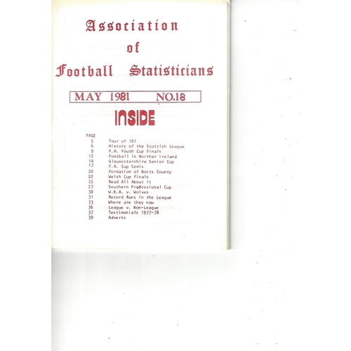 The Association of Football Statisticians Report No. 18