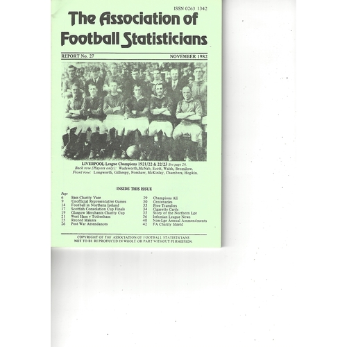 The Association of Football Statisticians Report No. 27