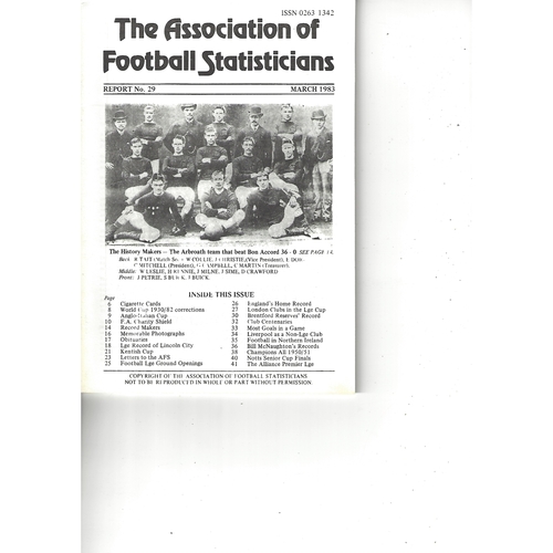 The Association of Football Statisticians Report No. 29