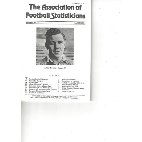 The Association of Football Statisticians Report No. 35