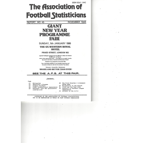 The Association of Football Statisticians Report No. 45