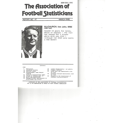The Association of Football Statisticians Report No. 47