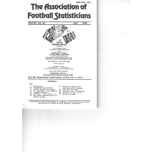 The Association of Football Statisticians Report No. 48
