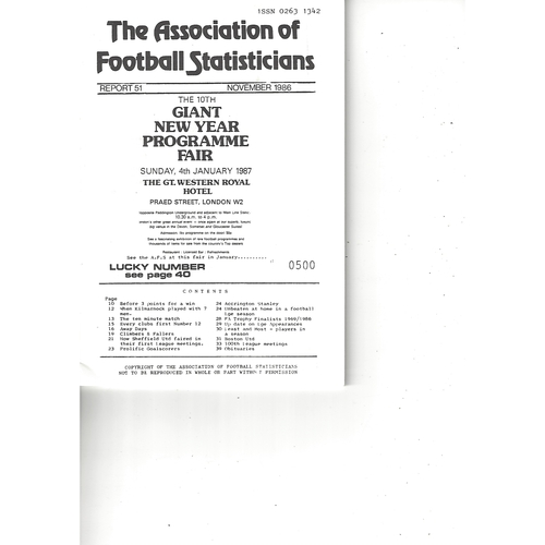 The Association of Football Statisticians Report No. 51