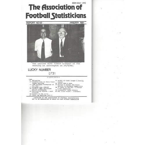 The Association of Football Statisticians Report No. 52