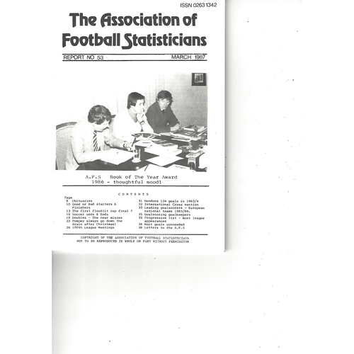 The Association of Football Statisticians Report No. 53