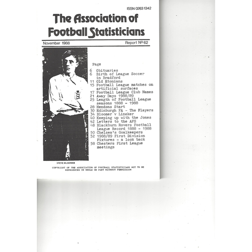 The Association of Football Statisticians Report No. 62