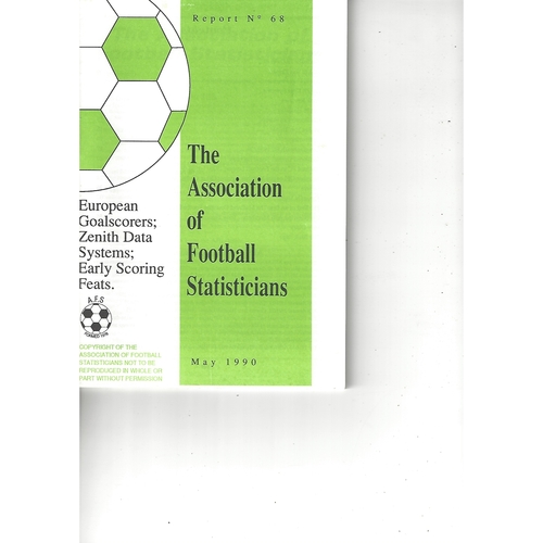 The Association of Football Statisticians Report No. 68