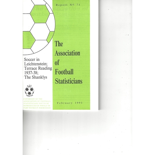The Association of Football Statisticians Report No. 71
