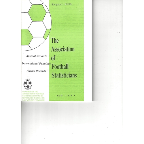 The Association of Football Statisticians Report No. 73