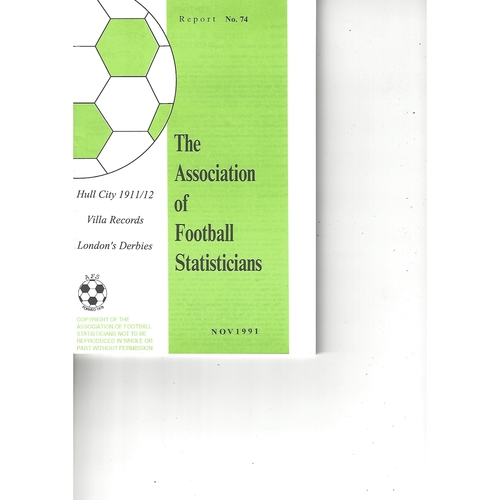 The Association of Football Statisticians Report No. 74