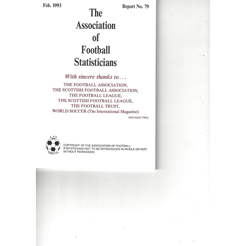 The Association of Football Statisticians Report No. 79