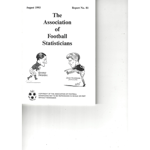 The Association of Football Statisticians Report No. 81