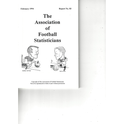 The Association of Football Statisticians Report No. 83