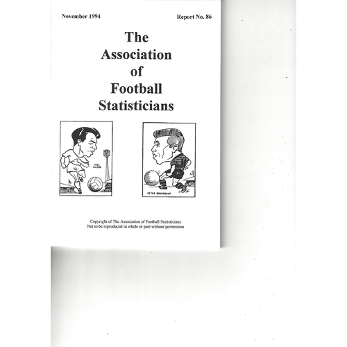 The Association of Football Statisticians Report No. 86